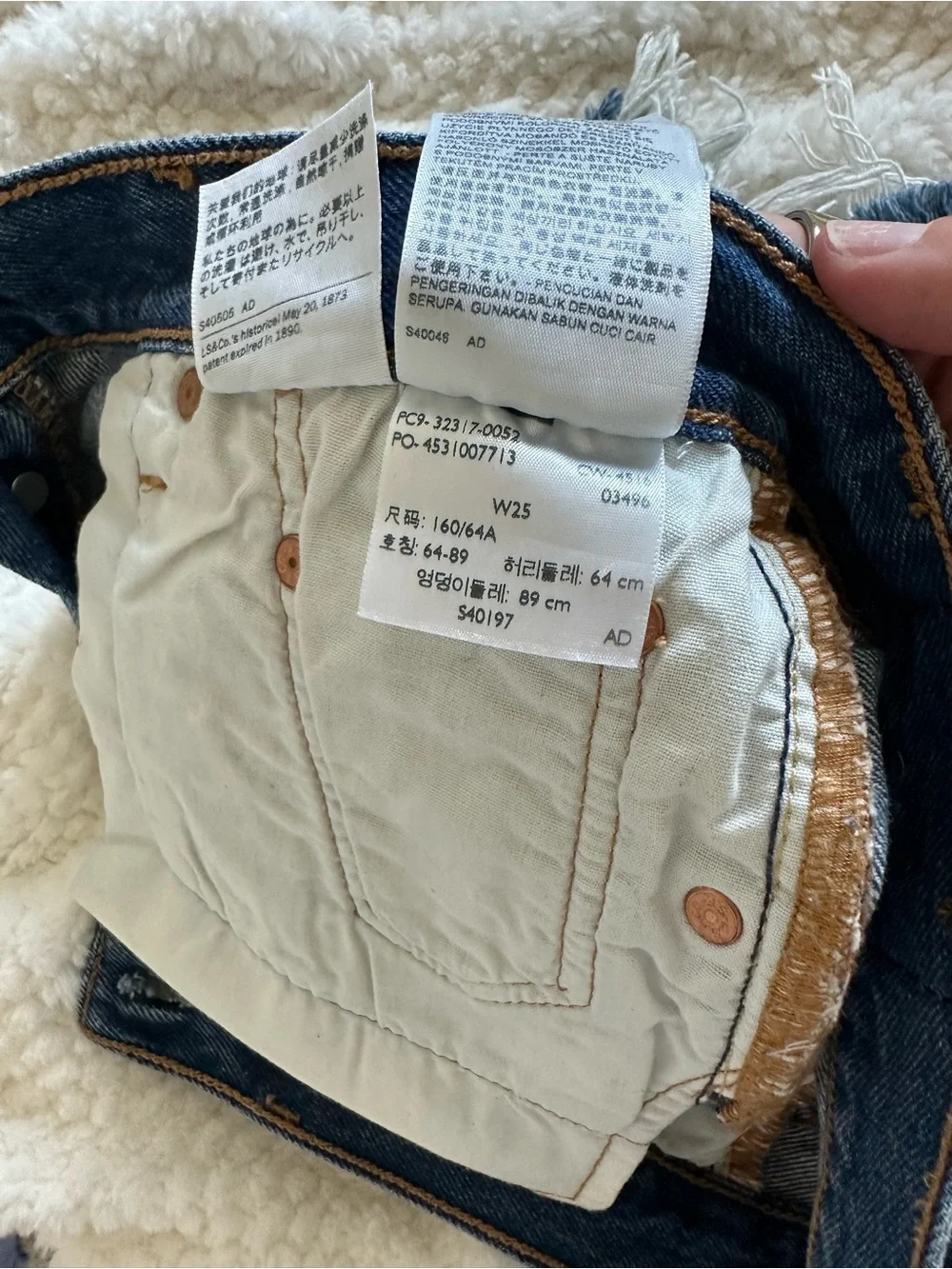 Levi's Distressed Blue Denim Cutoff Shorts